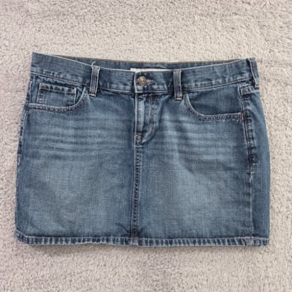 Old Navy Denim Micro Mini Skirt Women's 10 Blue Y2K Vintage 2009 Blue Jean Retro